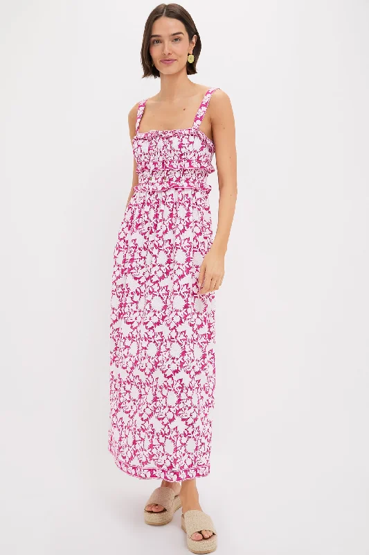 Midi dresses with button - front designs for a classic touch Pink and White Denise Maxi Dress Midi dresses with button - front designs for a classic touch Pink and White Denise Maxi Dress