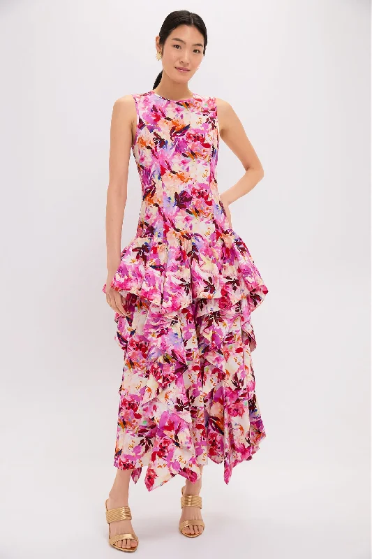 Midi dresses with pom - pom trims for a playful and festive look Azalea Mural Dress