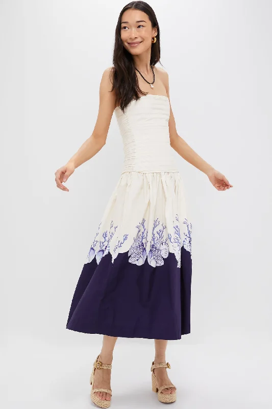 Midi dresses with geometric cutouts for a contemporary and edgy look Shell Cream Malla Dress Midi dresses with geometric cutouts for a contemporary and edgy look Shell Cream Malla Dress