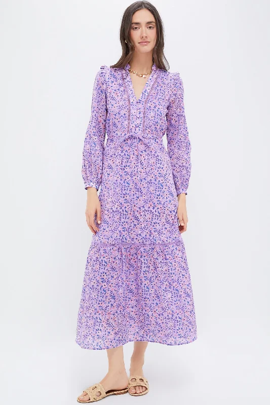 Wrap - style midi dresses in silk for a sophisticated office look Violet Wildflower Organic Frances 4 V Dress Wrap - style midi dresses in silk for a sophisticated office look Violet Wildflower Organic Frances 4 V Dress
