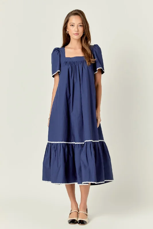 Midi dresses with mesh inserts for a trendy and breathable option Ric Rac Midi Dress Midi dresses with mesh inserts for a trendy and breathable option Ric Rac Midi Dress