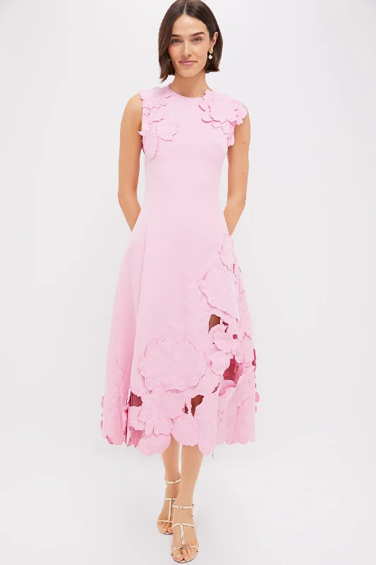 Midi dresses with mesh inserts for a trendy and breathable option Flamingo Cleo Applique Dress Midi dresses with mesh inserts for a trendy and breathable option Flamingo Cleo Applique Dress