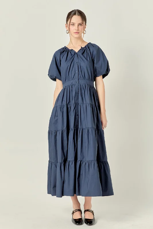 Midi dresses with sheer panels for a touch of allure Short Sleeves Dress