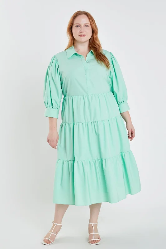 Midi dresses with halter necks for a stylish and comfortable option Plus Size V-neckline Puff Sleeve Midi Dress Midi dresses with halter necks for a stylish and comfortable option Plus Size V-neckline Puff Sleeve Midi Dress