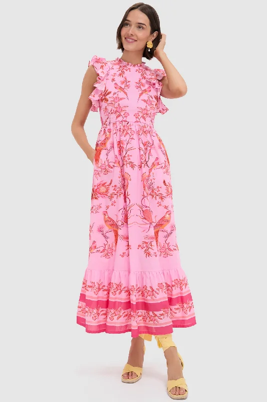 Midi dresses with V - necklines for a flattering and elongating effect Pink Mist Hannah Dress Midi dresses with V - necklines for a flattering and elongating effect Pink Mist Hannah Dress