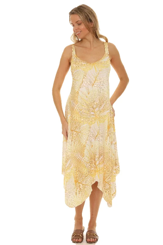 Midi dresses with tassel accents for a bohemian and free - spirited style Banana Leaf Print Midi-Dress Midi dresses with tassel accents for a bohemian and free - spirited style Banana Leaf Print Midi-Dress