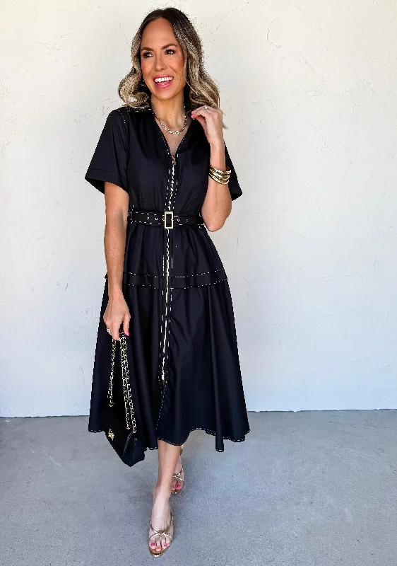 Midi dresses with ruffled bodices for a more pronounced feminine look When It Happens Belted Midi Dress Midi dresses with ruffled bodices for a more pronounced feminine look When It Happens Belted Midi Dress