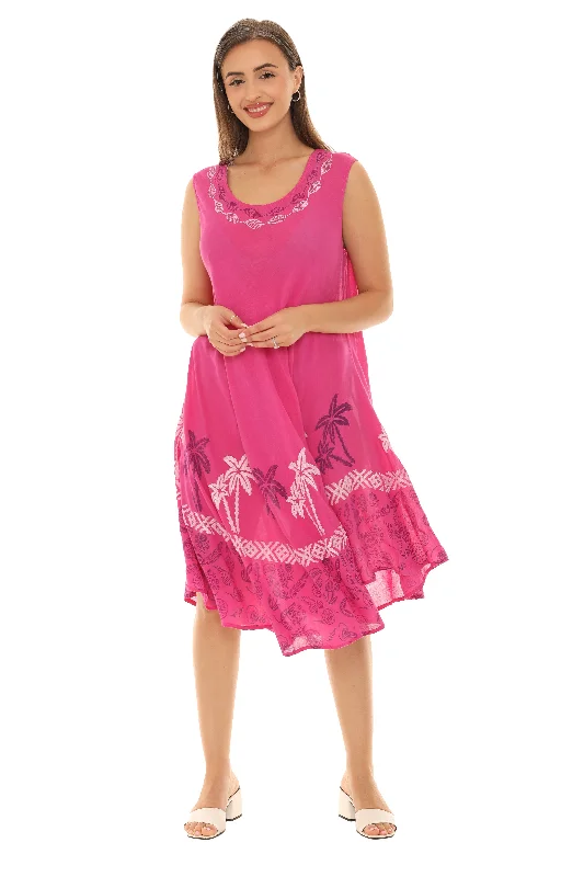 Midi dresses with button - down skirts for a unique and functional design Palm Tree Midi Rayon Sundress Midi dresses with button - down skirts for a unique and functional design Palm Tree Midi Rayon Sundress