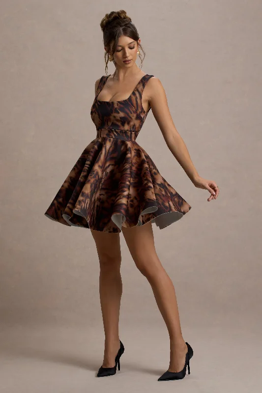 Plaid mini dresses for fall fashion Kamaria | Animal Print Scoop-Neck Skater Mini Dress Plaid mini dresses for fall fashion Kamaria | Animal Print Scoop-Neck Skater Mini Dress