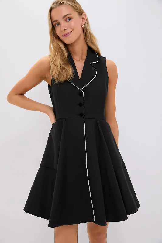 Midi dresses with asymmetric hems for a fashion - forward and dynamic appearance Black Linen Ruby Dress Midi dresses with asymmetric hems for a fashion - forward and dynamic appearance Black Linen Ruby Dress