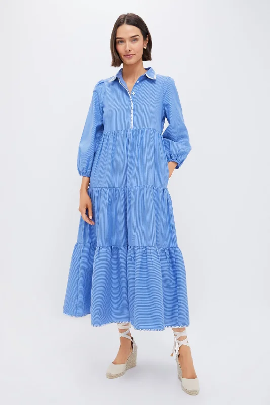 High - low midi dresses with geometric patterns for a modern party Whipstitch Blue Stripe Mabel Maxi Dress High - low midi dresses with geometric patterns for a modern party Whipstitch Blue Stripe Mabel Maxi Dress