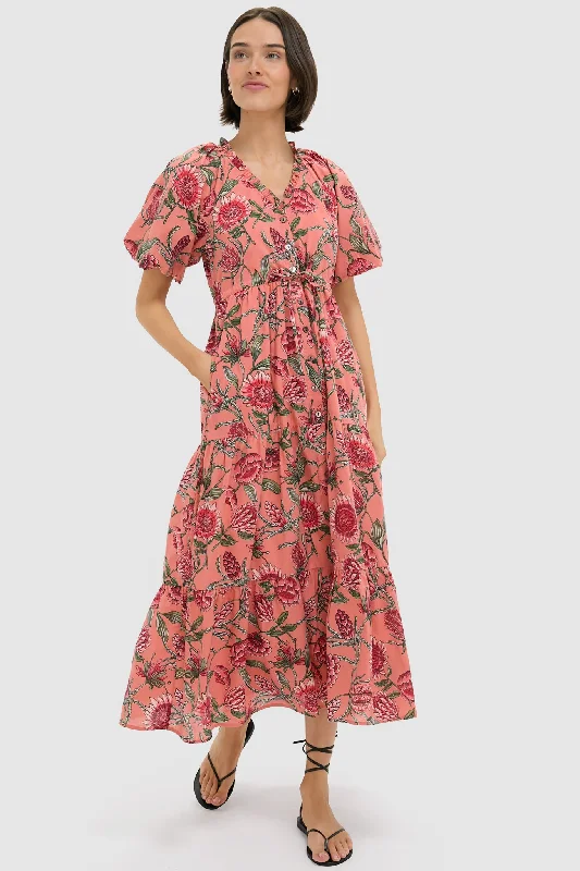 Midi dresses with embroidered accents for a unique and detailed design Crabapple Poppy Dress Midi dresses with embroidered accents for a unique and detailed design Crabapple Poppy Dress