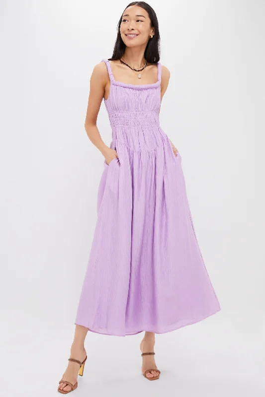 Wrap - style midi dresses in silk for a sophisticated office look Lilac Lorenzo Midi Dress Wrap - style midi dresses in silk for a sophisticated office look Lilac Lorenzo Midi Dress