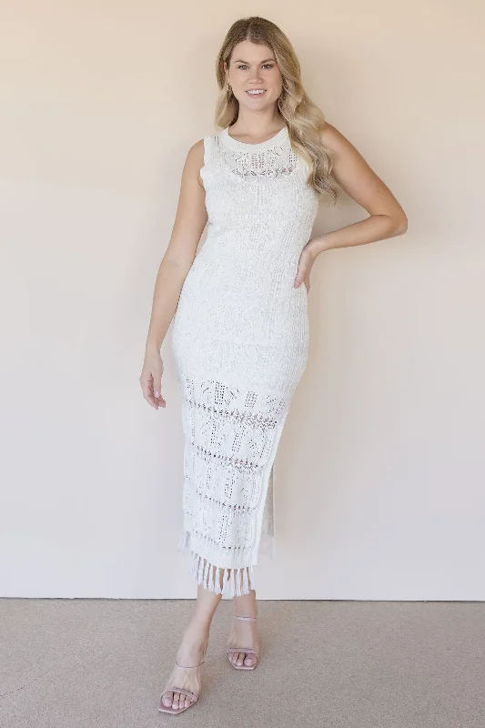 Midi dresses with metallic threads for a glamorous evening event Denzel Dress