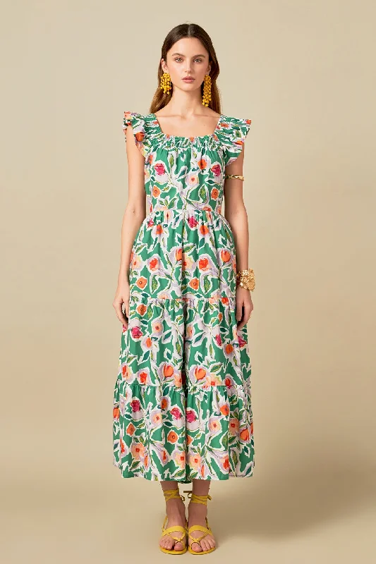 Sleeveless midi dresses with lace details for summer weddings Back Bow Floral Midi Dress Sleeveless midi dresses with lace details for summer weddings Back Bow Floral Midi Dress