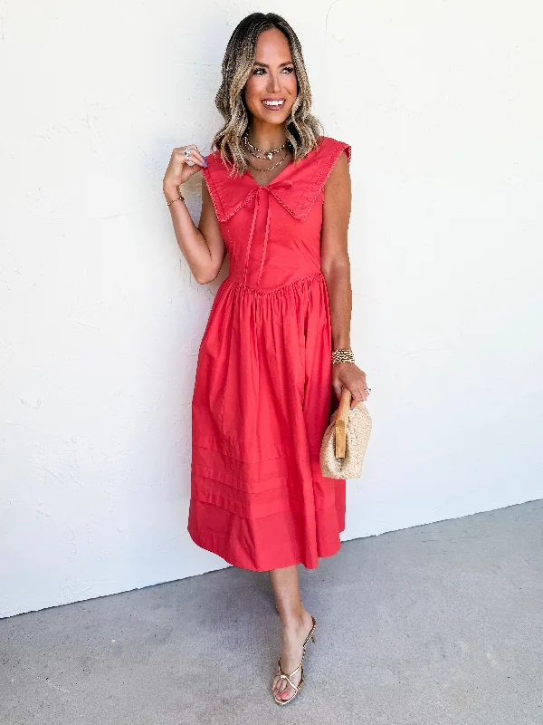Midi dresses with satin - finish fabrics for a luxurious feel Featuring Flattery Lace Trim Collar Poplin Midi Dress Midi dresses with satin - finish fabrics for a luxurious feel Featuring Flattery Lace Trim Collar Poplin Midi Dress