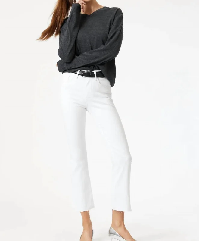 Men's Low - Rise Jeans in a Light Wash for a Casual and Youthful LookAnika Cropped Flare Jeans In White Flex Blue Men's Low - Rise Jeans in a Light Wash for a Casual and Youthful LookAnika Cropped Flare Jeans In White Flex Blue