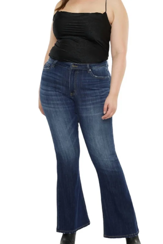 Men's High - Waisted Jeans in a Medium Wash for a Vintage - Style RevivalCaity Curvy Denim Flare Jeans In Dark Men's High - Waisted Jeans in a Medium Wash for a Vintage - Style RevivalCaity Curvy Denim Flare Jeans In Dark