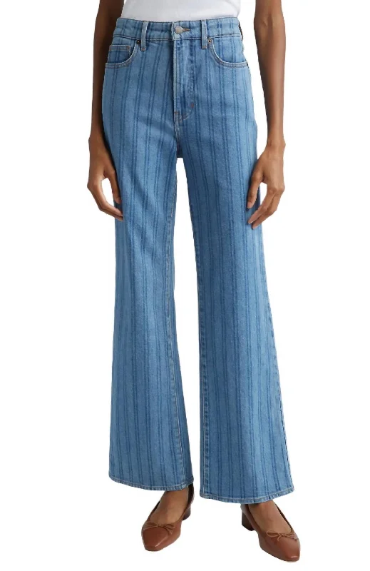 Men's Colored Jeans in Burgundy for a Bold and Fashion - Forward LookCrosbie Wide Leg Jeans In Sapphire Stripe Men's Colored Jeans in Burgundy for a Bold and Fashion - Forward LookCrosbie Wide Leg Jeans In Sapphire Stripe