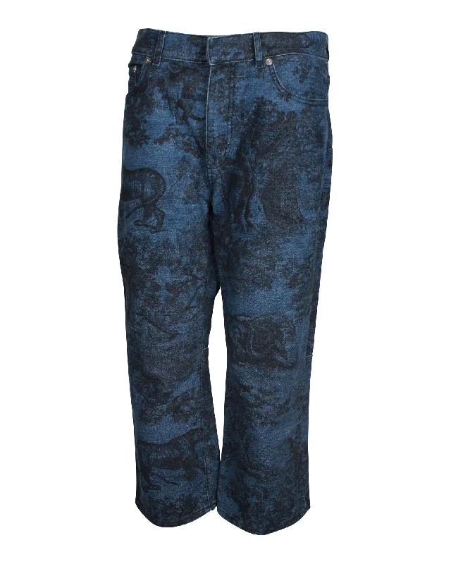 Plus Size Men's Straight Leg Jeans with Reinforced Knees for DurabilityDior Toile Print Wide-Leg Jeans in Blue Cotton Plus Size Men's Straight Leg Jeans with Reinforced Knees for DurabilityDior Toile Print Wide-Leg Jeans in Blue Cotton
