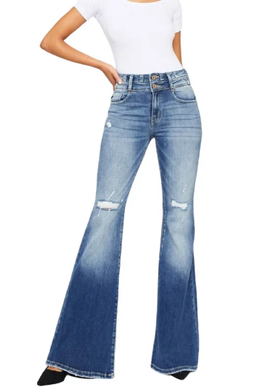 Plus Size Men's Straight Leg Jeans with Reinforced Knees for DurabilityDistressed Denim Flare Jeans In Dawn Plus Size Men's Straight Leg Jeans with Reinforced Knees for DurabilityDistressed Denim Flare Jeans In Dawn