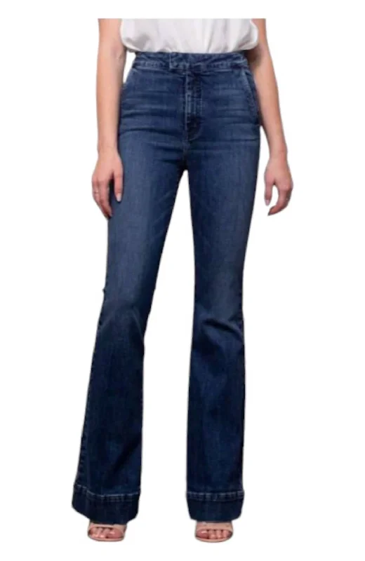 Men's Jeans with a Cargo - Inspired Knee Pocket for Extra StorageFarrah Ultra Flare Jeans In Dark Wash Men's Jeans with a Cargo - Inspired Knee Pocket for Extra StorageFarrah Ultra Flare Jeans In Dark Wash