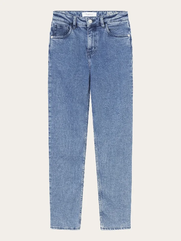 Men's Jeans with a Button - Fly for a Traditional and Classic AestheticIRIS mom mid-rise light blue 5-pocket cropped jeans - Light blue Men's Jeans with a Button - Fly for a Traditional and Classic AestheticIRIS mom mid-rise light blue 5-pocket cropped jeans - Light blue