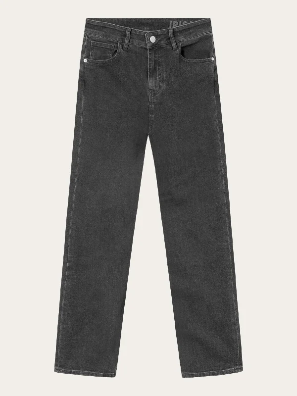 Men's Jeans with a Hidden Coin Pocket for Added ConvenienceIRIS mom mid-rise rinse black 5-pocket cropped jeans - Rinse black Men's Jeans with a Hidden Coin Pocket for Added ConvenienceIRIS mom mid-rise rinse black 5-pocket cropped jeans - Rinse black