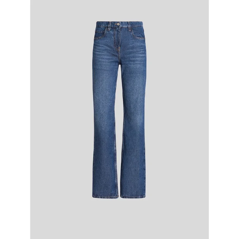 Men's Distressed Jeans with Patches for a Retro and DIY - Inspired AppearanceJEANS WITH EMBROIDERED POCKETS Men's Distressed Jeans with Patches for a Retro and DIY - Inspired AppearanceJEANS WITH EMBROIDERED POCKETS