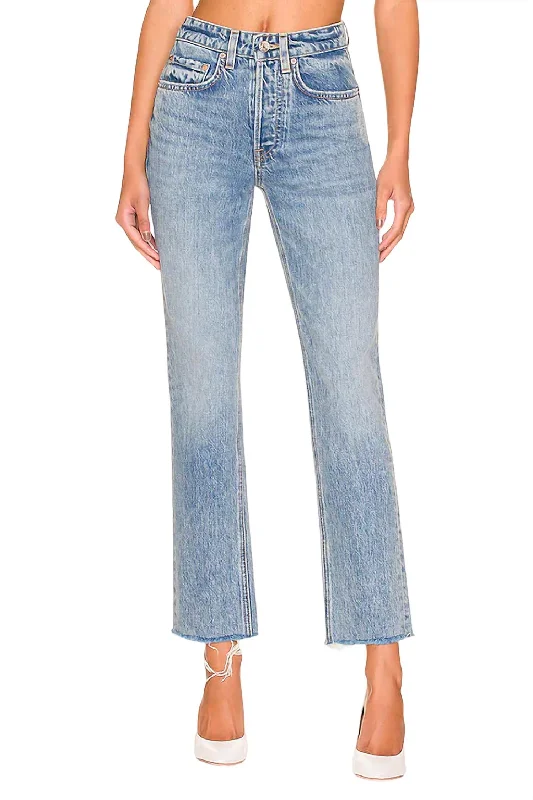 Men's Stretch Jeans with a Moisture - Wicking Lining for Active LifestylesKarolina High Rise Straight Crop Jeans In La Playa Men's Stretch Jeans with a Moisture - Wicking Lining for Active LifestylesKarolina High Rise Straight Crop Jeans In La Playa