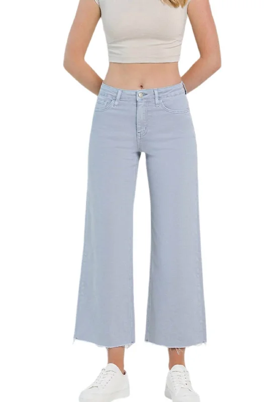 Men's Jeans with an Elastic Waistband for Ultimate ComfortVervet High Rise Crop Wide Leg Jeans In Grey Men's Jeans with an Elastic Waistband for Ultimate ComfortVervet High Rise Crop Wide Leg Jeans In Grey