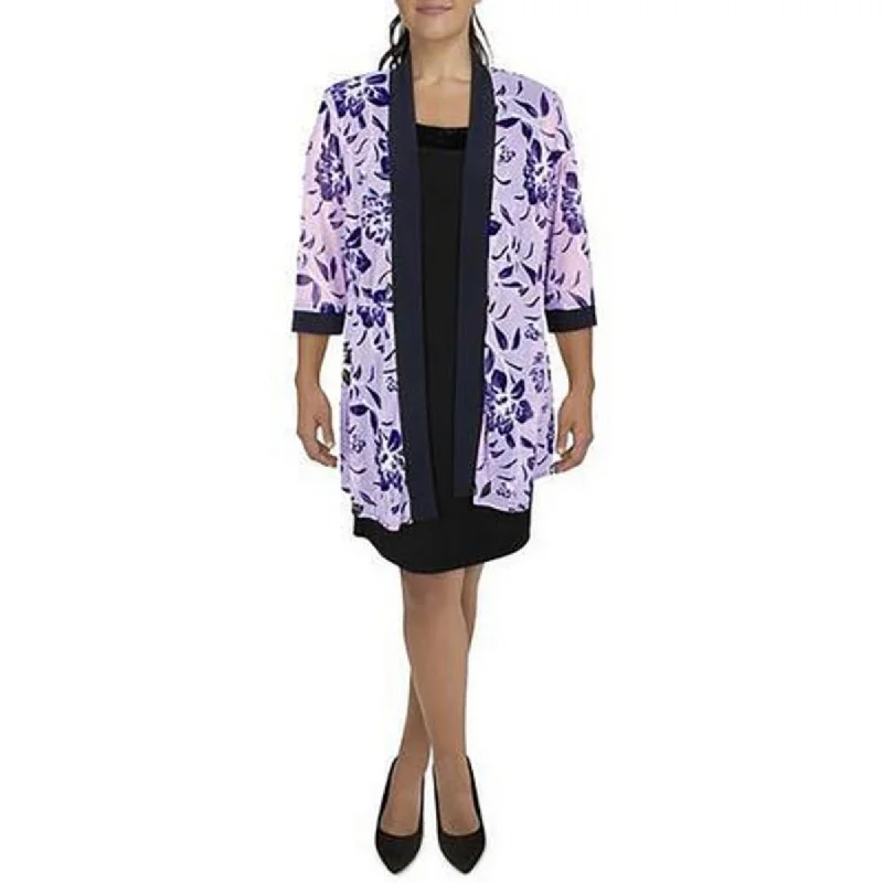 Plus Size Women's Military - Inspired Blazers with Gold Accents for a Bold LookWomens Mesh Printed Duster Blazer