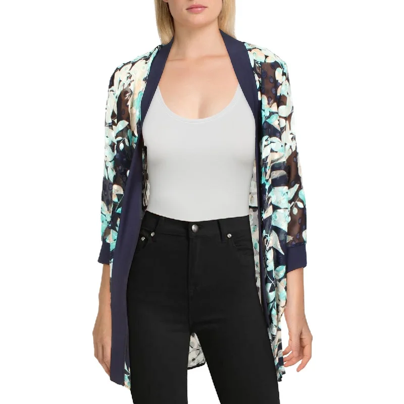 Single - Breasted Women's Tweed Blazers with Gold Buttons for a Classic LookPetites Womens Chiffon Floral Duster Blazer Single - Breasted Women's Tweed Blazers with Gold Buttons for a Classic LookPetites Womens Chiffon Floral Duster Blazer