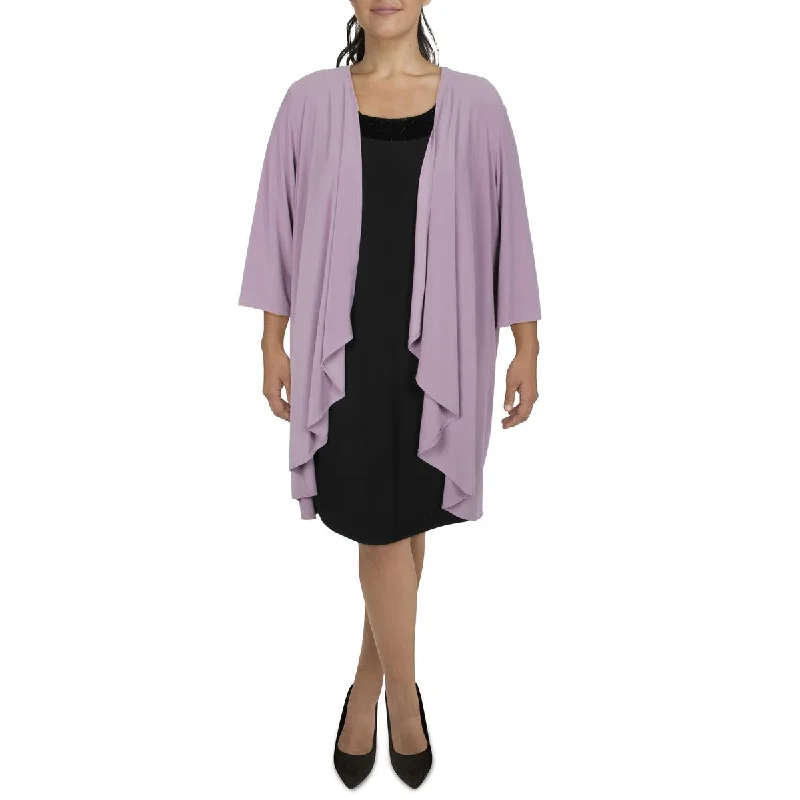 Oversized Women's Checkered Blazers in Black and White for a Trendy StylePlus Womens Knit Open Front Duster Blazer Oversized Women's Checkered Blazers in Black and White for a Trendy StylePlus Womens Knit Open Front Duster Blazer