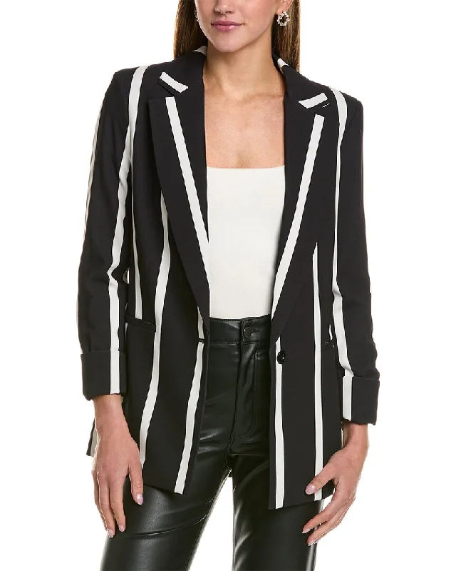 Single - Breasted Women's Linen Blend Blazers in Earth Tones for Casual WearAlice + Olivia Justin Rolled Cuff Blazer Single - Breasted Women's Linen Blend Blazers in Earth Tones for Casual WearAlice + Olivia Justin Rolled Cuff Blazer
