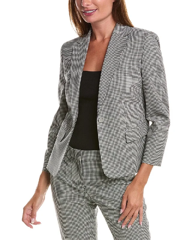Plus Size Women's Ruffled Blazers in Pink for a Girly and Fashionable LookTheory Slim Wool-Blend Blazer Plus Size Women's Ruffled Blazers in Pink for a Girly and Fashionable LookTheory Slim Wool-Blend Blazer