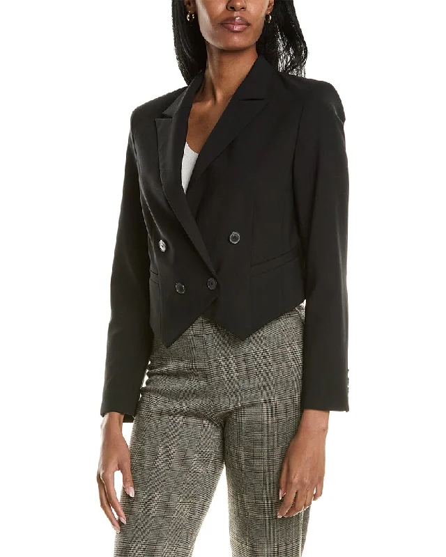 Double - Breasted Women's Polyester Blazers in Bright Colors for a Fun StyleBa&Sh Wool-Blend Blazer Double - Breasted Women's Polyester Blazers in Bright Colors for a Fun StyleBa&Sh Wool-Blend Blazer
