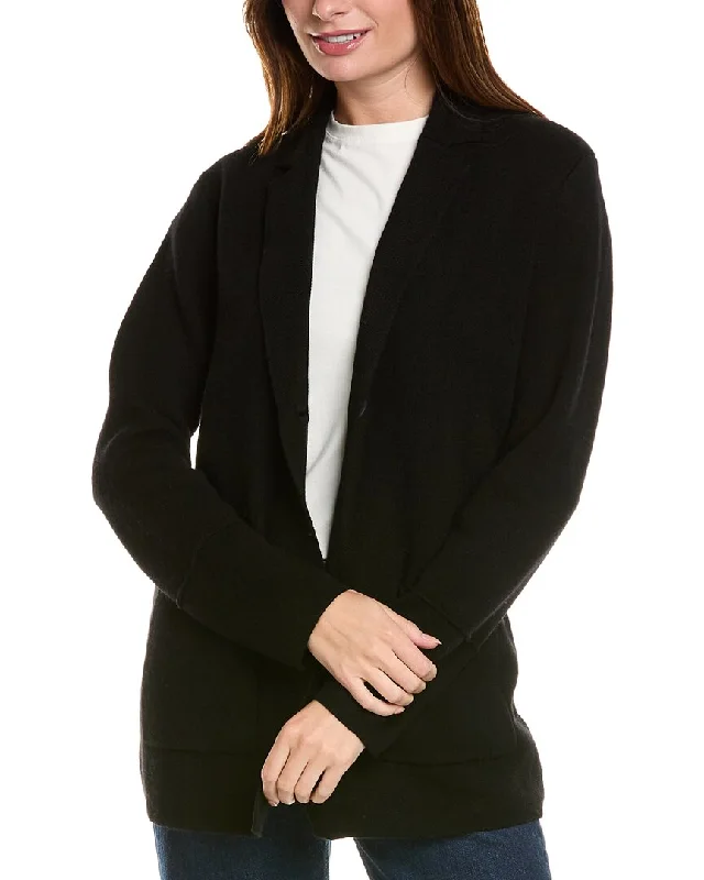 Plus Size Women's Double - Breasted Wool Blazers for Winter Office WearForte Cashmere Double Knit Wool & Cashmere-Blend Blazer Plus Size Women's Double - Breasted Wool Blazers for Winter Office WearForte Cashmere Double Knit Wool & Cashmere-Blend Blazer