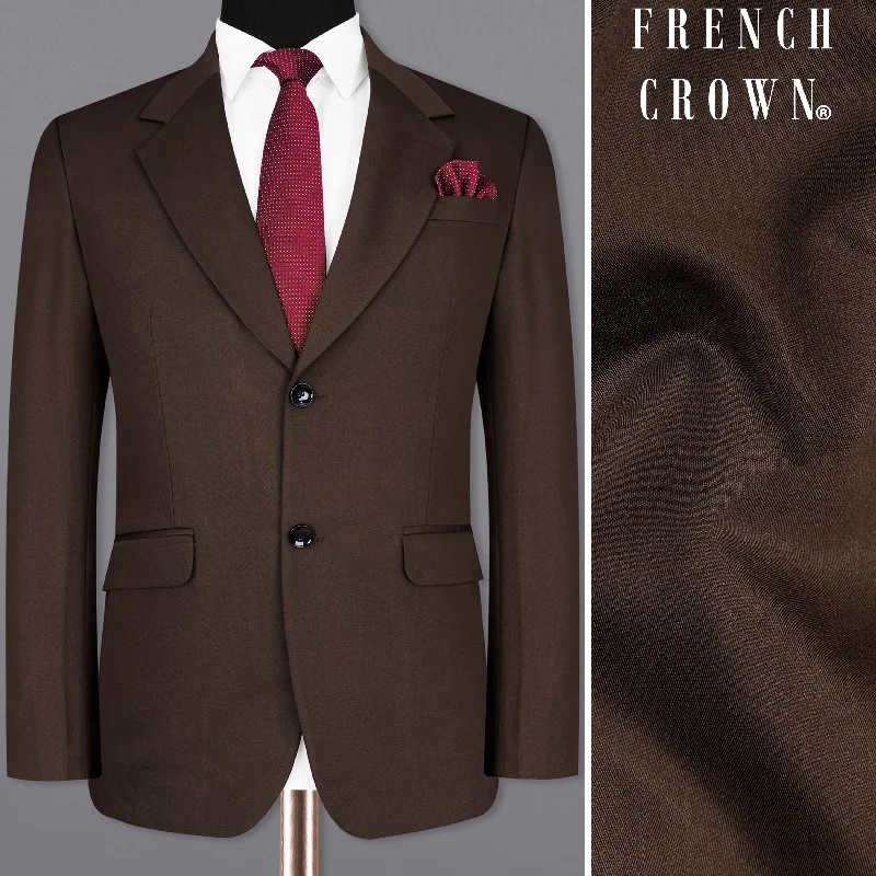 Women's Slim - Fit Blazers in Charcoal Gray for a Professional AppearanceBistre Solid Brown Single Breasted Blazer Women's Slim - Fit Blazers in Charcoal Gray for a Professional AppearanceBistre Solid Brown Single Breasted Blazer