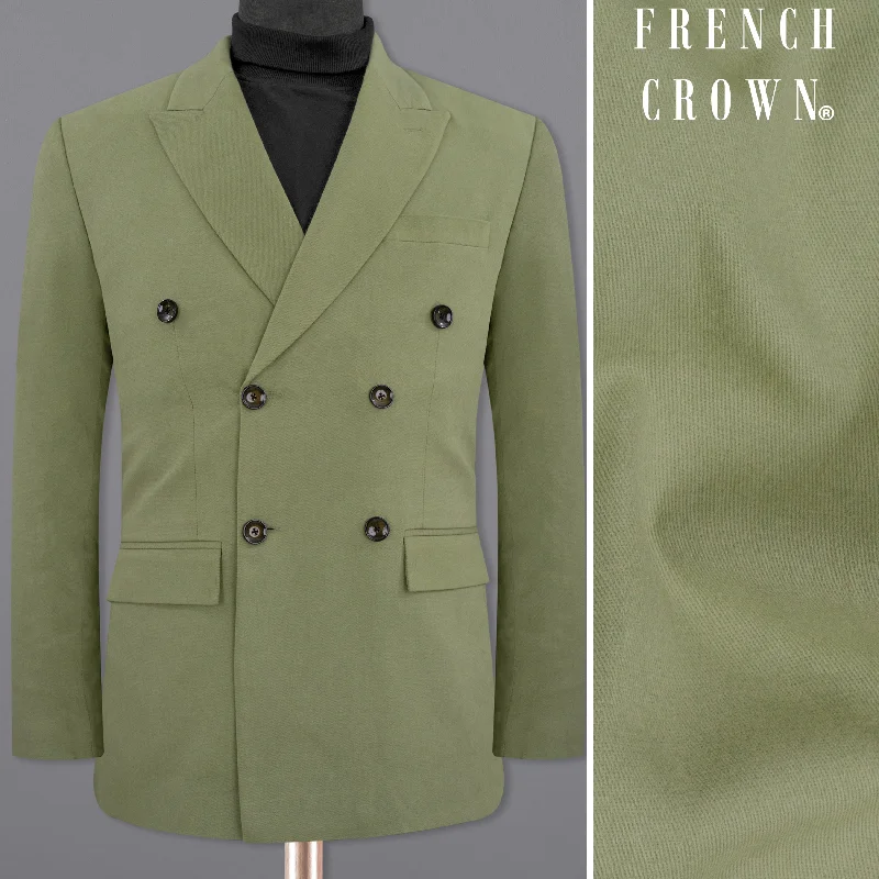 Plus Size Women's Double - Breasted Wool Blazers for Winter Office WearKelp Green Heavyweight Double-Breasted Premium Cotton Blazer Plus Size Women's Double - Breasted Wool Blazers for Winter Office WearKelp Green Heavyweight Double-Breasted Premium Cotton Blazer