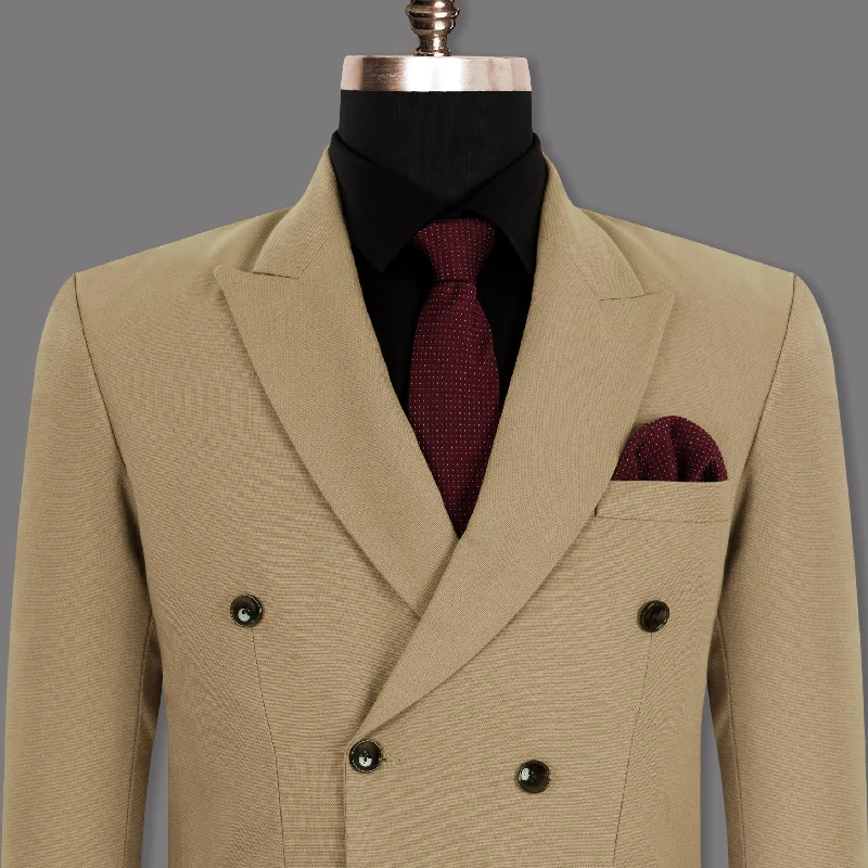 Plus Size Women's Ruffled Blazers in Pink for a Girly and Fashionable LookPeanut Brown Premium Cotton Double-breasted Blazer Plus Size Women's Ruffled Blazers in Pink for a Girly and Fashionable LookPeanut Brown Premium Cotton Double-breasted Blazer