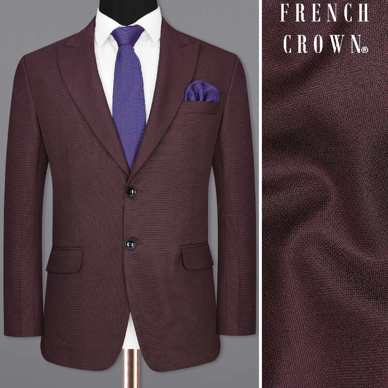 Single - Breasted Women's Tweed Blazers with Gold Buttons for a Classic LookTaupe Maroon Single Breasted Blazer Single - Breasted Women's Tweed Blazers with Gold Buttons for a Classic LookTaupe Maroon Single Breasted Blazer
