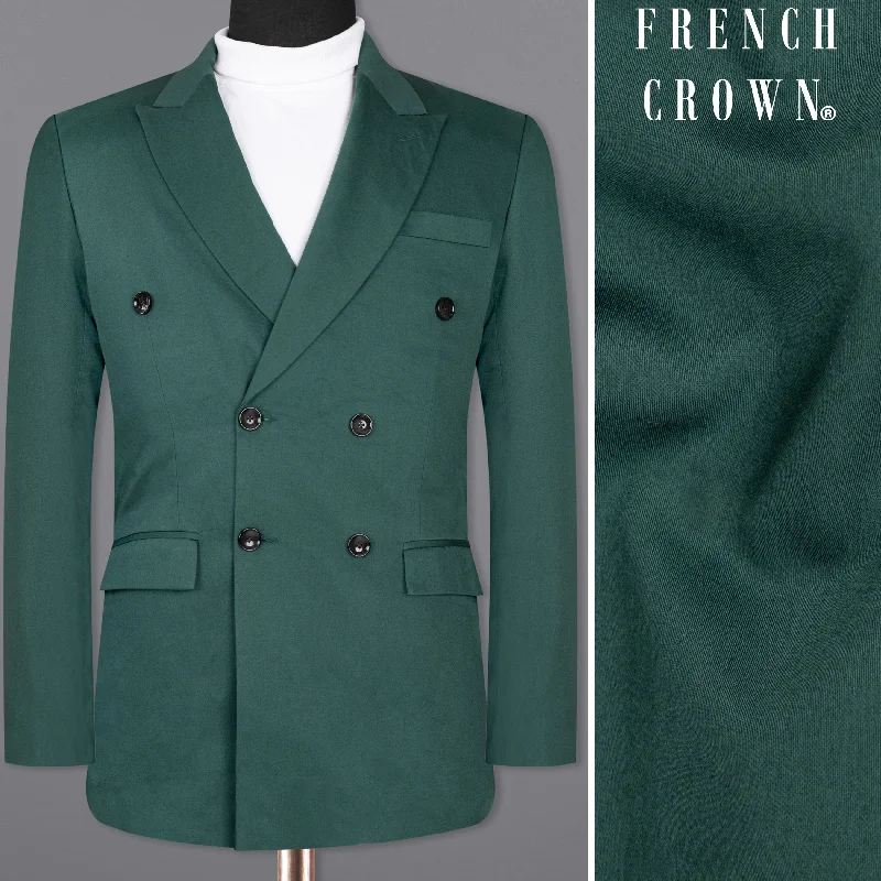 Plus Size Women's Double - Breasted Wool Blazers for Winter Office WearTe Papa Green Double Breasted Premium Cotton Blazer Plus Size Women's Double - Breasted Wool Blazers for Winter Office WearTe Papa Green Double Breasted Premium Cotton Blazer
