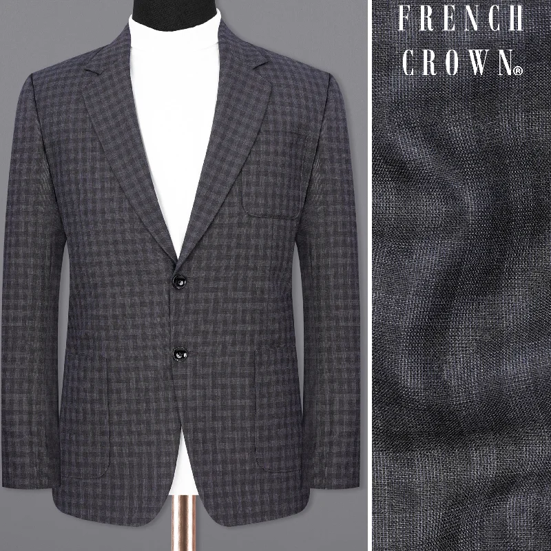 Plus Size Women's Embroidered Blazers in Floral Patterns for a Feminine TouchTuna Gray Plaid Single Breasted Plaid Sports Blazer Plus Size Women's Embroidered Blazers in Floral Patterns for a Feminine TouchTuna Gray Plaid Single Breasted Plaid Sports Blazer