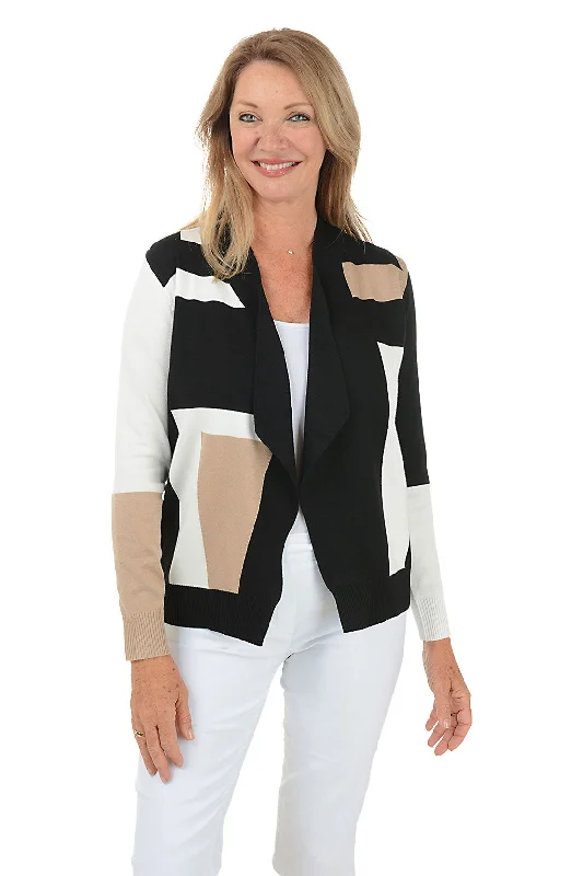 hooded women cardigan for added warmth and styleTan Colorblock Cascade Open Front Cardigan hooded women cardigan for added warmth and styleTan Colorblock Cascade Open Front Cardigan