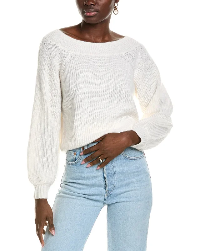 Tie - Front Women's Lambswool Sweaters in Pastel Hues27 Miles Malibu womens Off-The-Shoulder Cashmere Pullover, xs, White Tie - Front Women's Lambswool Sweaters in Pastel Hues27 Miles Malibu womens Off-The-Shoulder Cashmere Pullover, xs, White