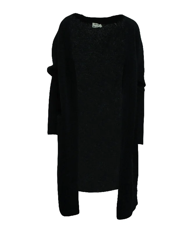 cable knit women cardigan with intricate patternsAcne Studios Raya Long Cardigan in Blue Mohair cable knit women cardigan with intricate patternsAcne Studios Raya Long Cardigan in Blue Mohair
