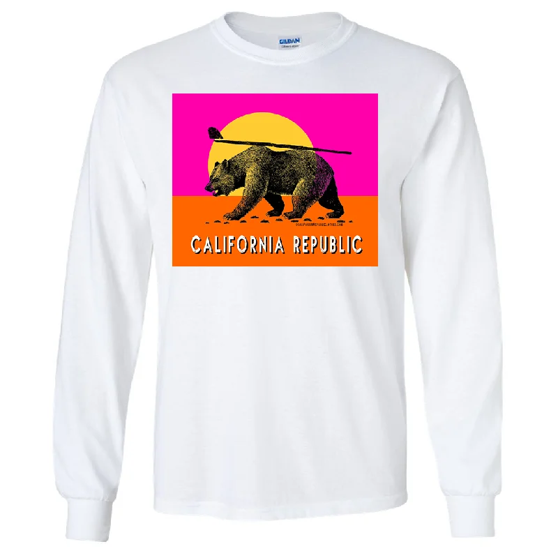 Sequined Women T Shirt for a Sparkly Night OutCalifornia Summer Surf Bear Long Sleeve Shirt Sequined Women T Shirt for a Sparkly Night OutCalifornia Summer Surf Bear Long Sleeve Shirt