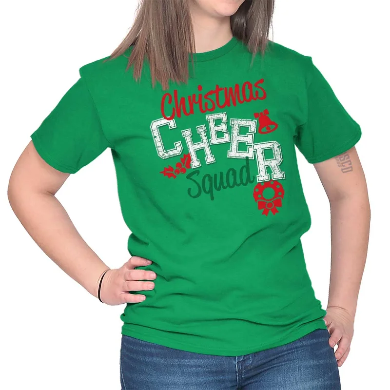 Crop Top Women T Shirt to Pair with High - Waisted BottomsCheer Squad Christmas T Shirt Crop Top Women T Shirt to Pair with High - Waisted BottomsCheer Squad Christmas T Shirt