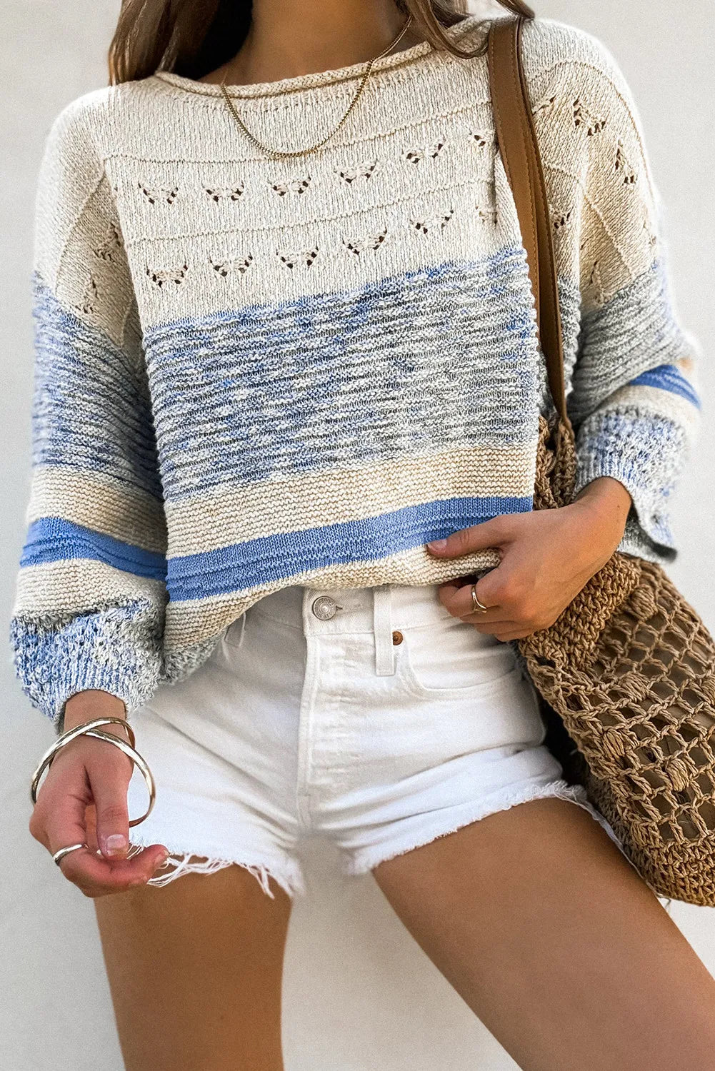 Plus Size Women's Ruffled Hem Sweaters in Floral PrintsColor Block Boat Neck Long Sleeve Sweater Plus Size Women's Ruffled Hem Sweaters in Floral PrintsColor Block Boat Neck Long Sleeve Sweater